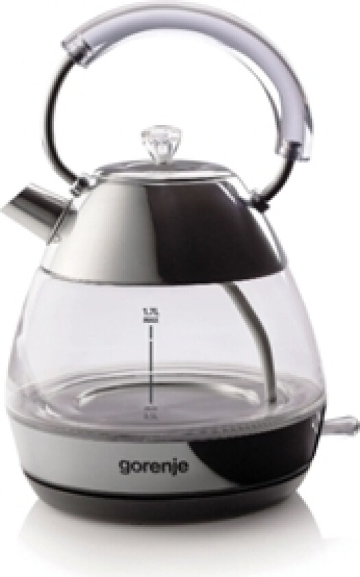 Kettle K17gpd Electric, 2200 W, 1.7 L, Glass/Stainless Steel, 360° Rotational Base, Stainless Steel