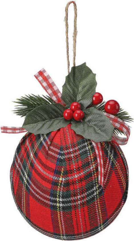 Julekule Skottland Stoffkuler Ferieanheng Kunstig Blomstergave 6/8/10/12/15cm Kunstig Plantedekorasjon(12cm,Rød)