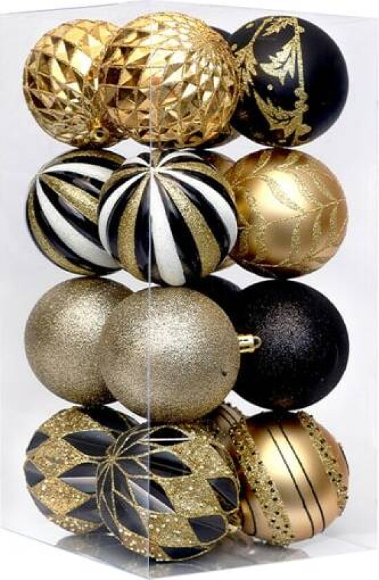 16 stk julekuler ornamenter usynlige fargerike glitrende