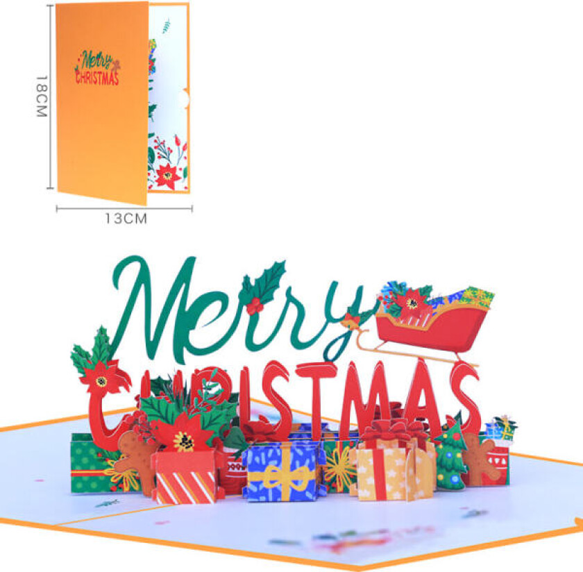 10 stk 3D God Jul gratulasjonskort Tre Rådyr Gaveeske Pa