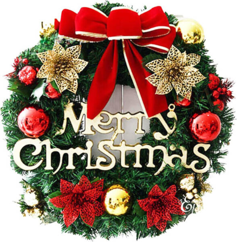 Julekrans Håndlaget Kunstig Krans Juleribbon Dørkrans, ZQKLA