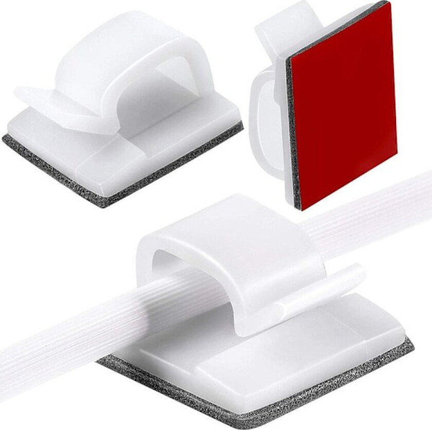 60 stk utendørs kabelklips med klebebånd lysklips dekorasjonsklips gave