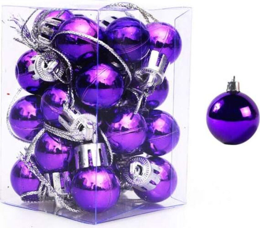 Julekuler 24 stk 2cm Mini Julekuler Pynt Knusefri