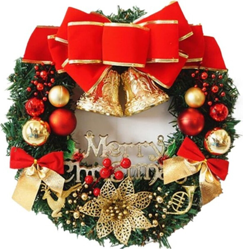 Julekrans Håndlaget Kunstig Krans Juleribbon Dørkrans, ZQKLA