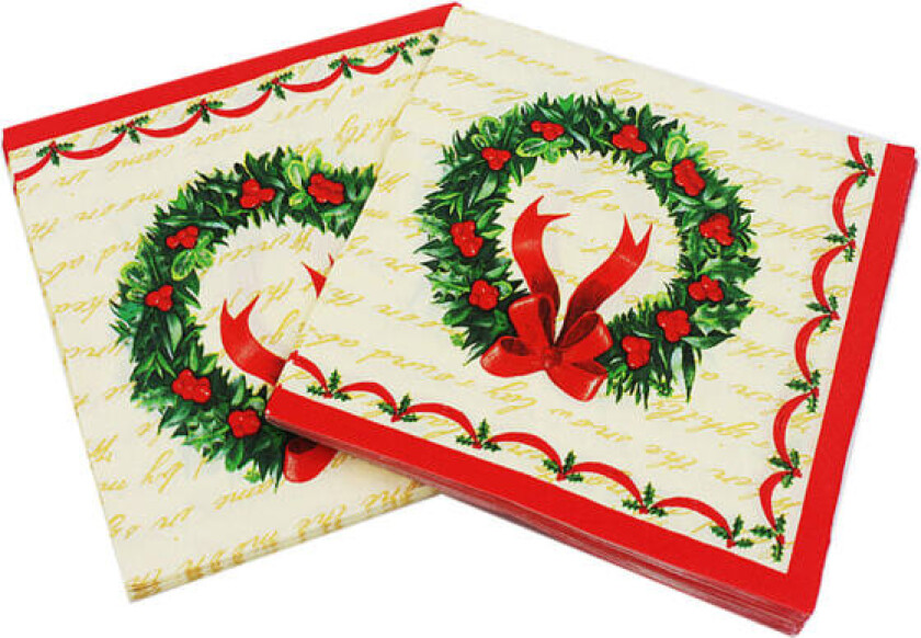 Julebordutstyr Julekrans engangs papirservietter