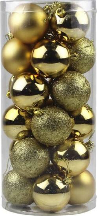 Julepynt til hjemmet 24 stk julekuler kuler fest trepynt hengende ornament dekor