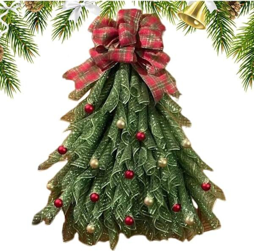 Julekrans til inngangsdøren | Festlig dørdekorasjon med kranshengere pläd