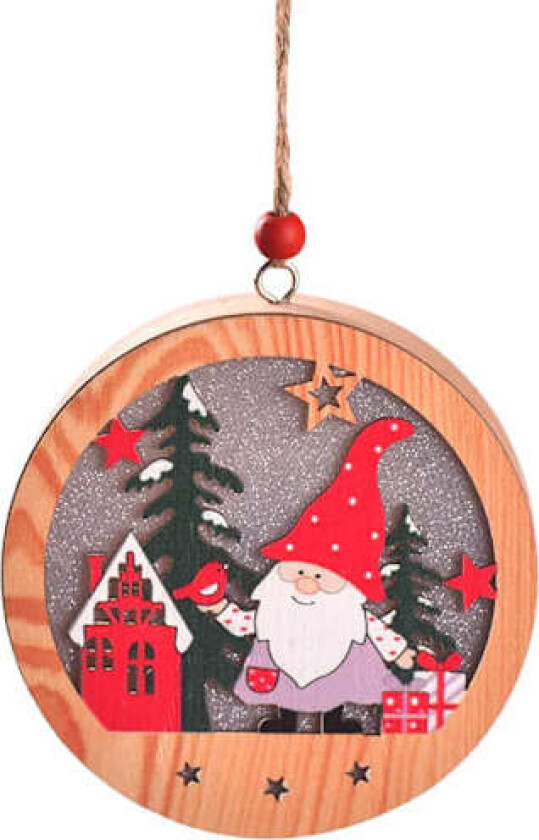 Nye juledekorasjoner LED-lys viklet juletre rund stjerneformet hengende dekorasjoner innendørs utendørs nattlampe hengende dekorasjon sirkulær circular D