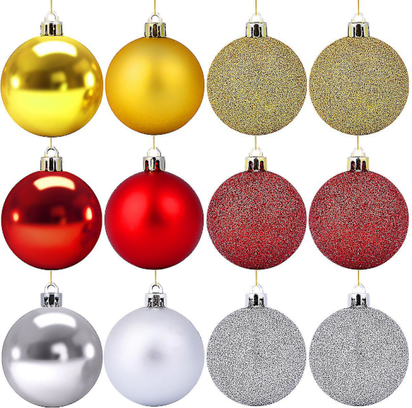 36 stk Julekuler Mini Juletrærpynt Flerfarget Dekorasjoner Tre Kuler For Høytid Bryllup Fest Dekorasjon 6cm