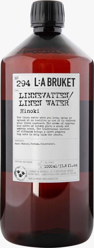 L:a Bruket 294 Linen Water Hinoki 1000 ml
