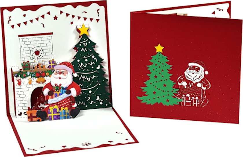 Julekort med pop-up, bursdagskort, pop-up julekort, julekort til barn, 3D julekort, nyttårs- og vinterhilsen