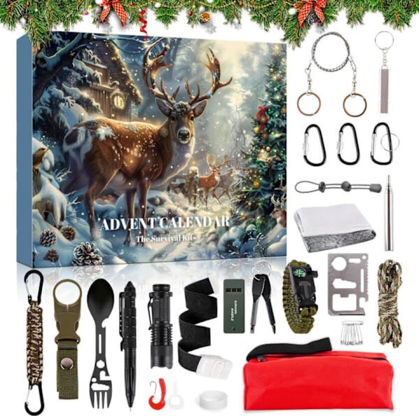 Julekalender med verktøysett for menn 2024 - Verktøykalender for voksne og tenåringer - 24 dagers nedtelling til jul