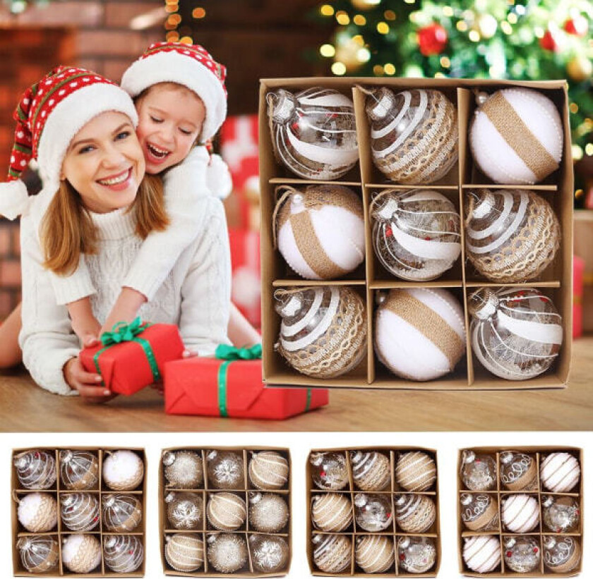 9st 8cm julekuler Små kuler Drop Pendel TYP 1