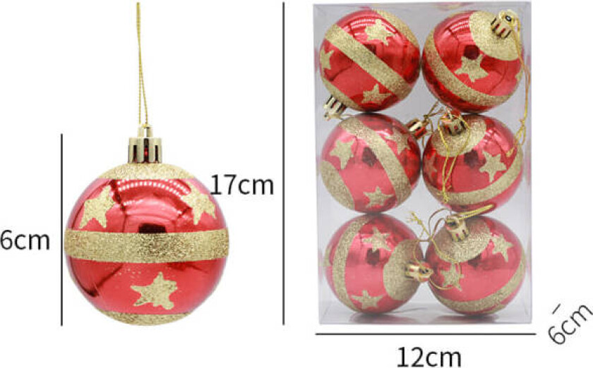 6X Julekulepynt Julekuler Julepynt Hjem