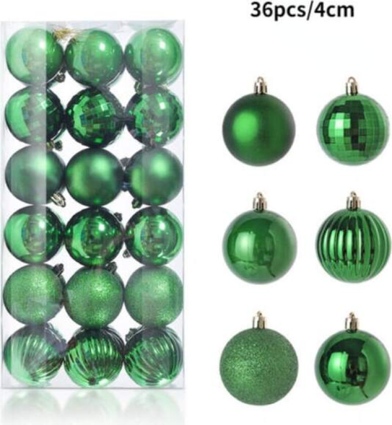 1 eske med 36 julekuler, julepynt til juletreet, kuler, jul, DXGHC