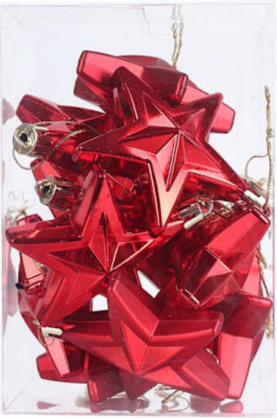 3D Juletrepynt, 12 stk. skinnende og matte julekuler, vindupynt Rot