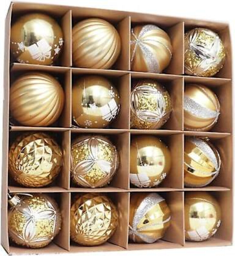 2024 Nye 16 stk 6cm Fargerike Julekuler Ornament Fest Henger Dekorasjon Julekuler Nyttårsgave Golden B