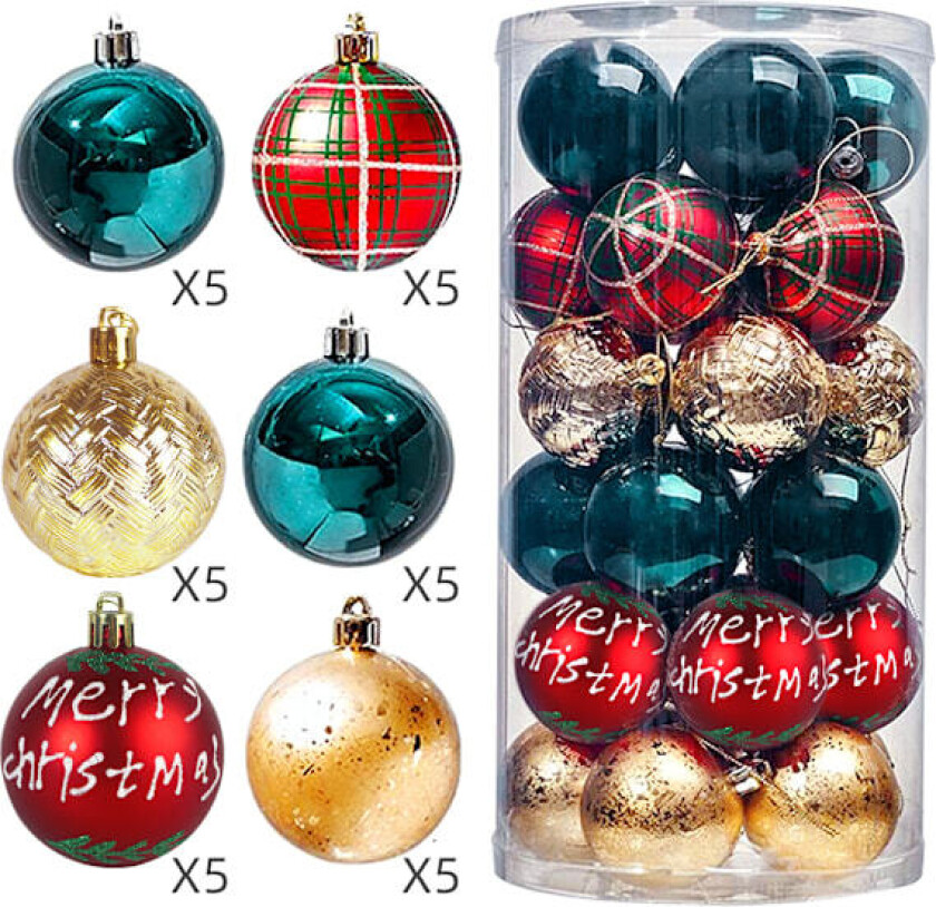 30 stk Julekuler 2,36 tommer Juletrærpynt Sett Fest Høytidsdekor (C)