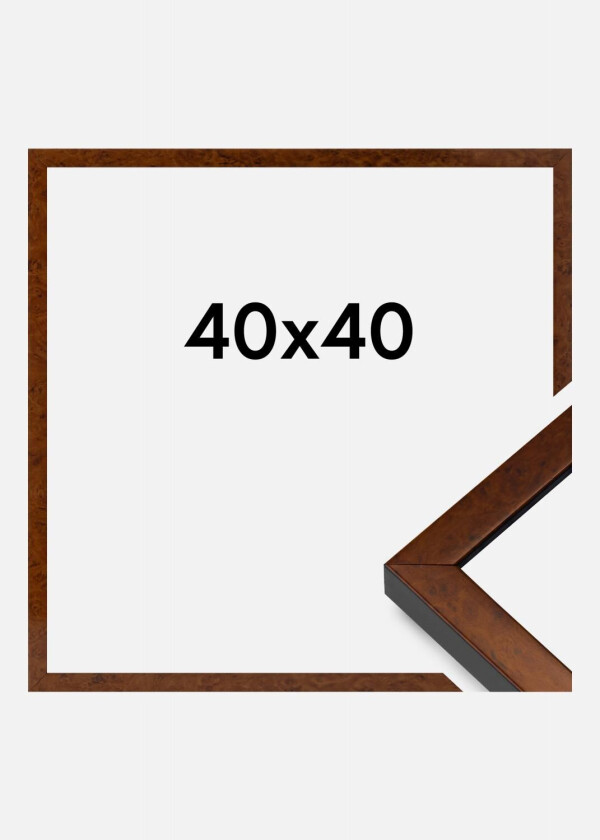 Ramme Ares Akrylglass Burr Walnut 40x40 Cm