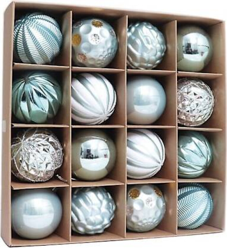 2024 Nye 16 stk 6cm Fargerike Julekuler Ornament Fest Henger Dekorasjon Julekuler Nyttårsgave Light Lake Blue