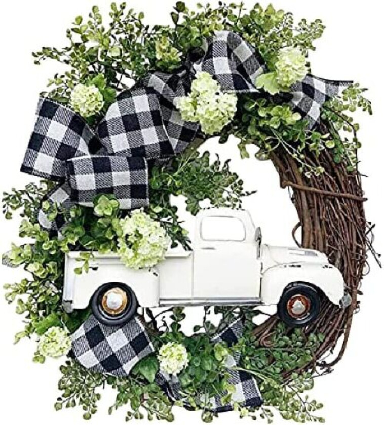 Julekrans til dør Håndlaget krans for dørdekorasjon.