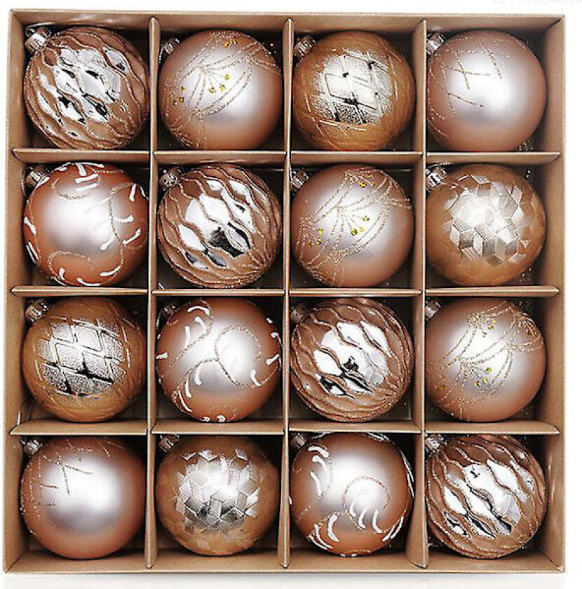 16 stk Julekule 16 8cm Plast Julefargekule Juletre Henger Ornament Henger Ornamenter Rose gold