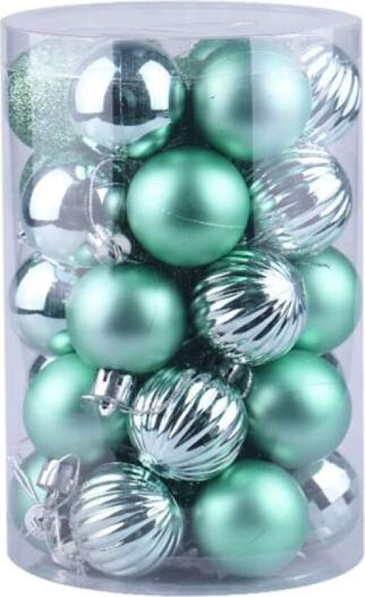 34 stykker 4 cm splittersikre julekuler til jul