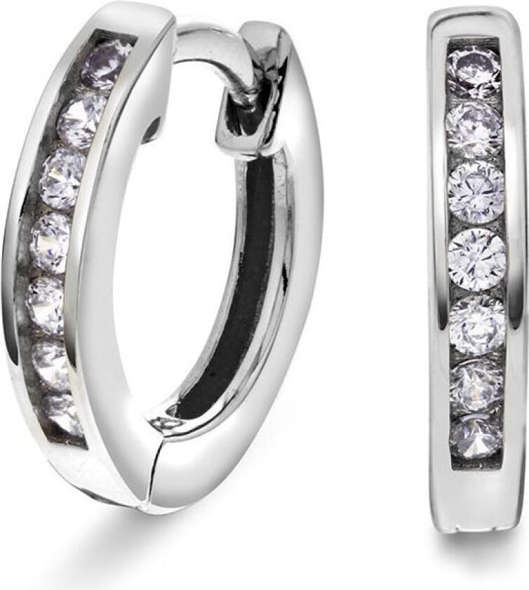 , Øreringer i 925 sølv med zirkonia