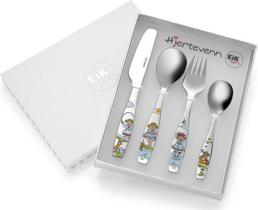 Bilde av Eik, Hjertevenn bestikk i 4 deler av stål