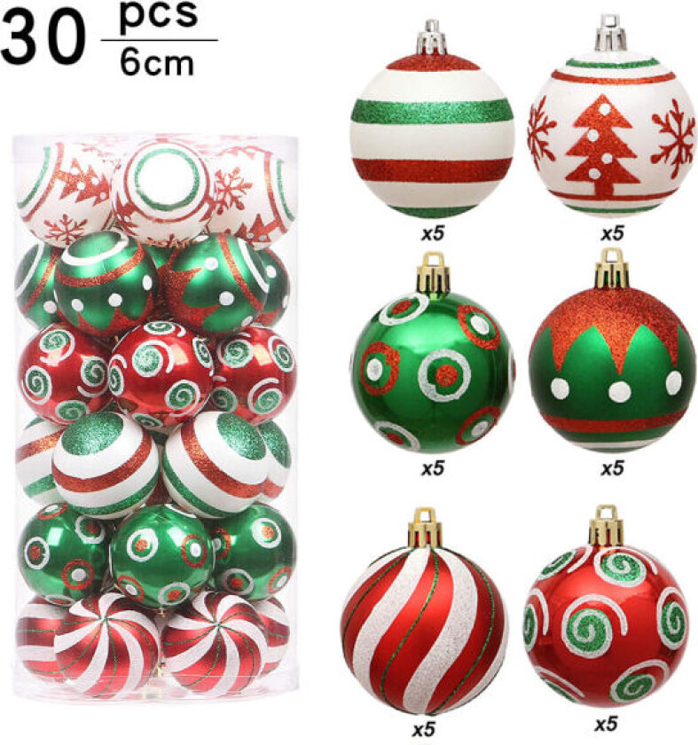 30 stk. julekuler Red-Green