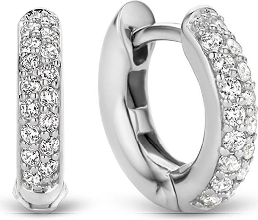 , Øreringer i 925 sølv med zirkonia