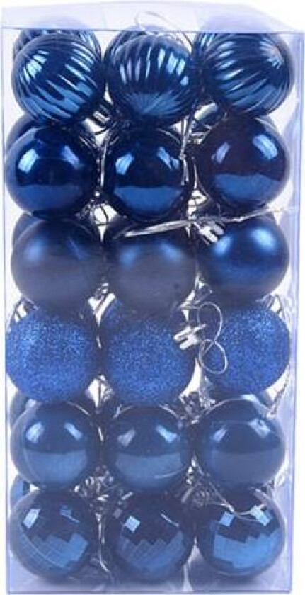 Pakke med 36 julekulepynt usynlig juledekorasjon juletrepynt marineblå