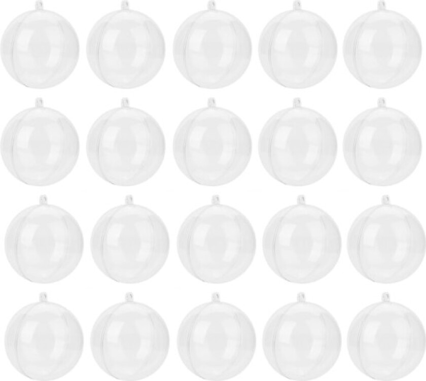 20 stk gjennomsiktige, fyllbare julekule i plast til DIY-dekorasjon (5 cm) - Lag dine egne personlige juledekorasjoner
