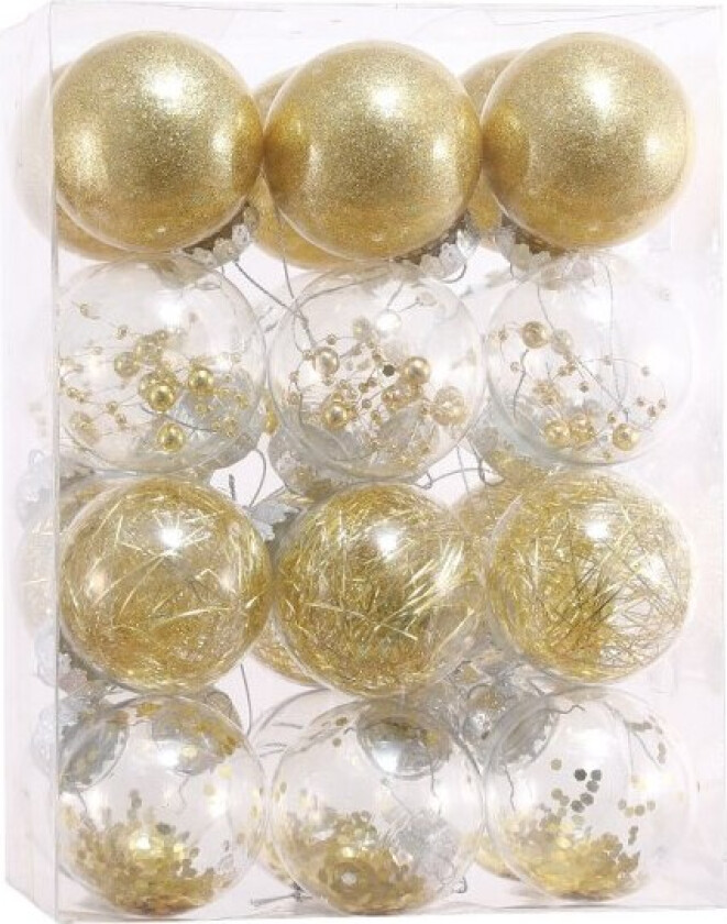 Gull Julekule for Juletrepynt 6cm 24stk, Sp