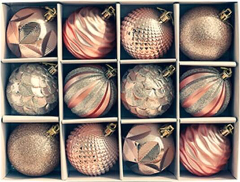 12 stk julekule julepynt tilbehør Shatt