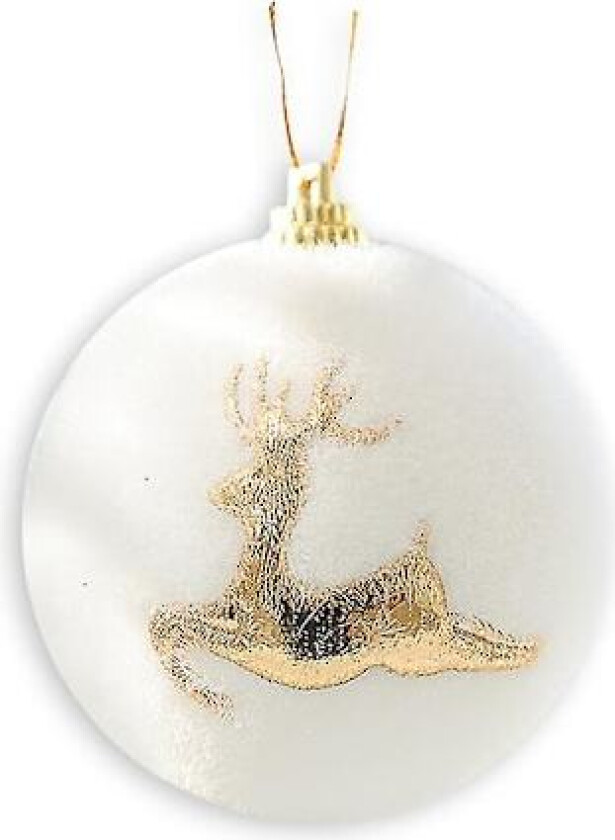 Julekuler av skum 6 cm x 6 med gullglitter og julemønster