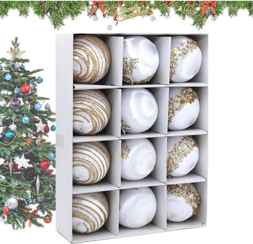 Julepynt, Kulepynt, 6 cm Uknuselige Julekuler, Høytidsdekorasjoner til Juletreet, Kranser og Girlander White