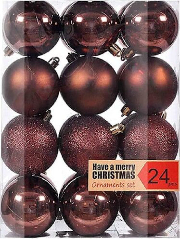 Julepynt Juletrepynt Julekuler 24 Hengende Pynt Juleplastkuler Galvanisering Pynt Hengende De brown