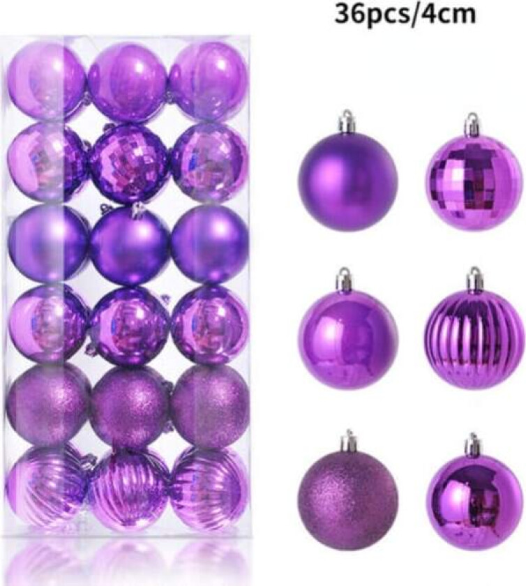 1 eske med 36 julekuler, juletrærpynt, kuler, jul, DXGHC