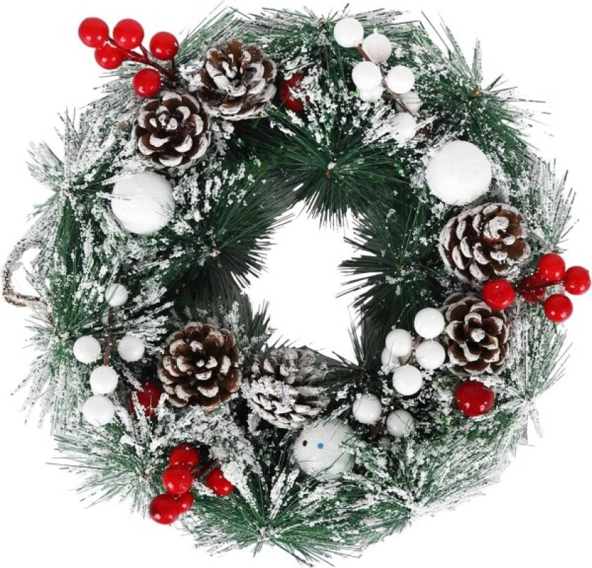 1 stk julekrans for inngangsdør hengende krans julekrans