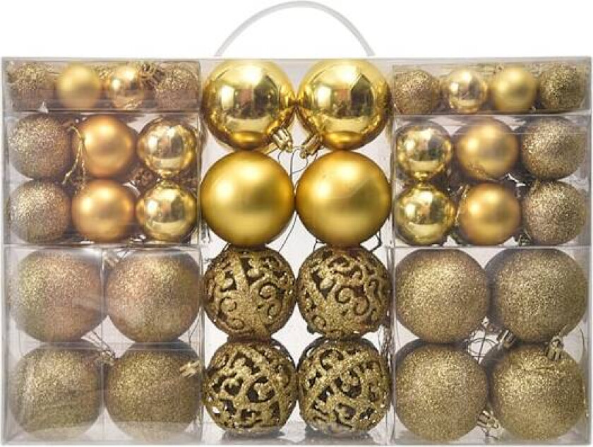 100 stk Julekuler trepynt, knusefrie juledekorasjoner sett med gjenbrukbar håndholdt gavepakke B