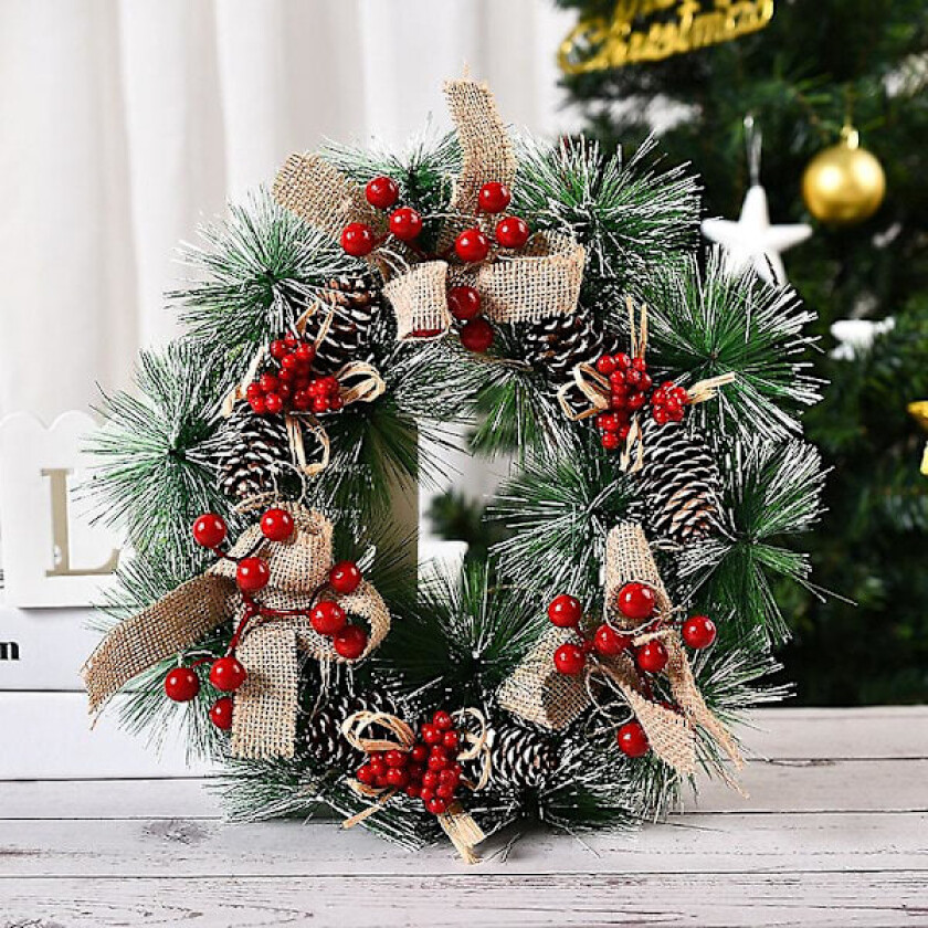 Julekrans fargerik vakker vegg vindu dør krans inngangsdør fest dekorasjon del B