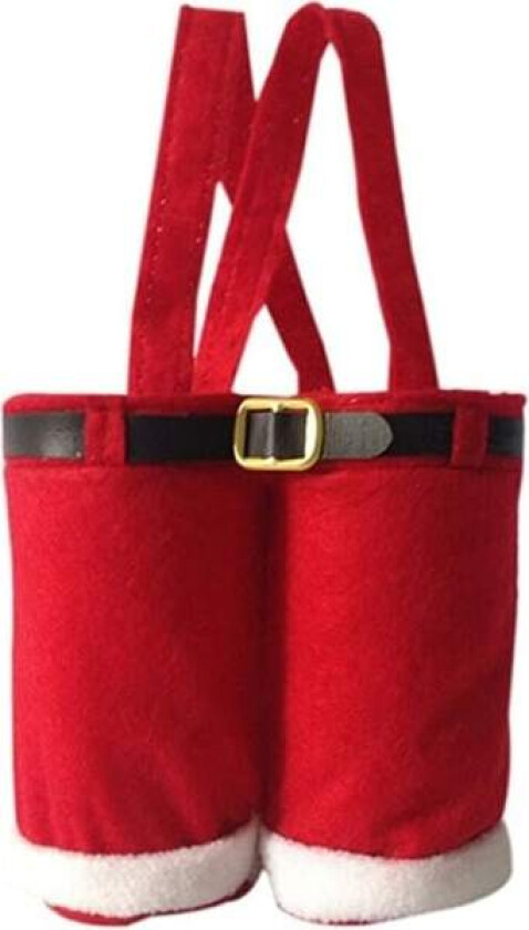 Julegavepose med snor, rød tegneserie gavepose i flanell