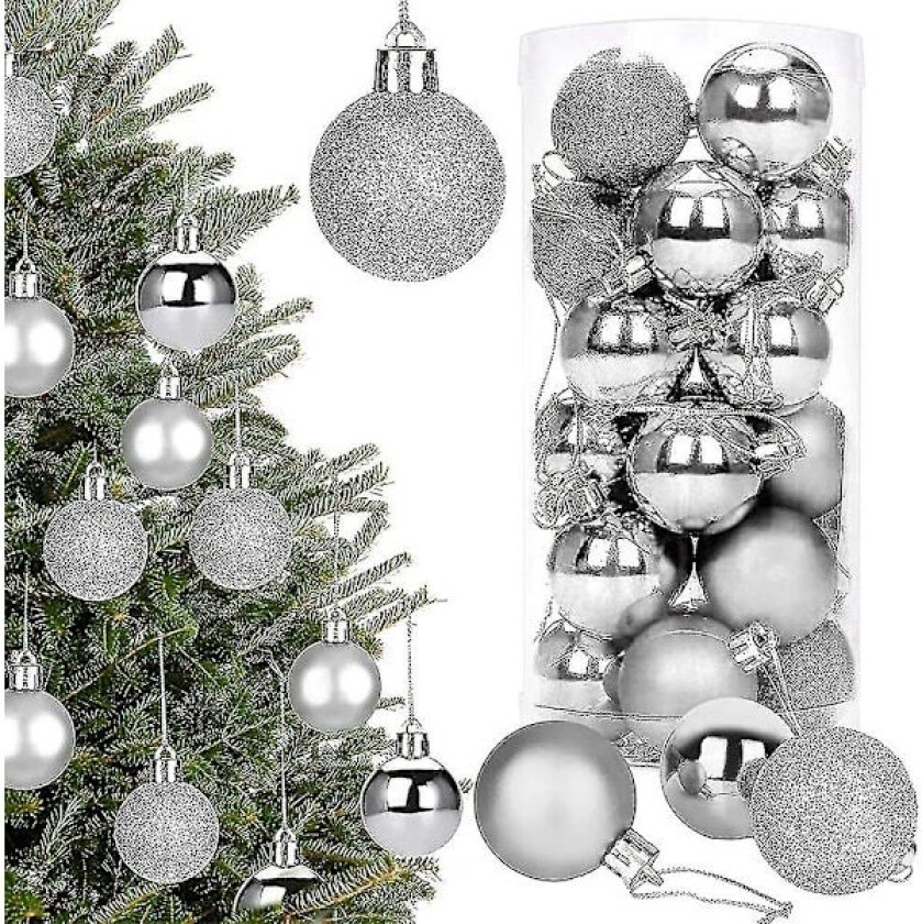 Julekuler, Juletrærkule Sett Med 24 Stykker 4cm Julekuler