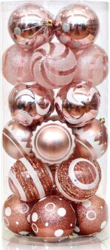 24 stk 6cm Julepynt trekule hengende julekule