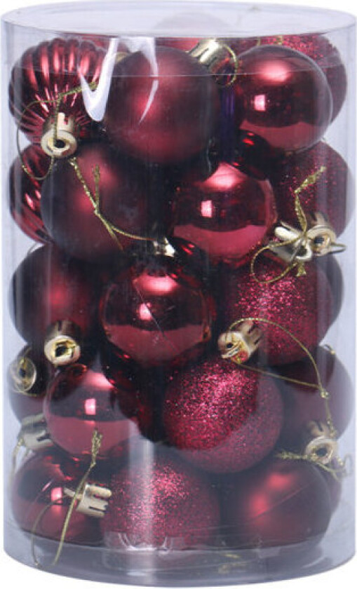 34 stykker 4 cm knusefrie julekulepynt til jul