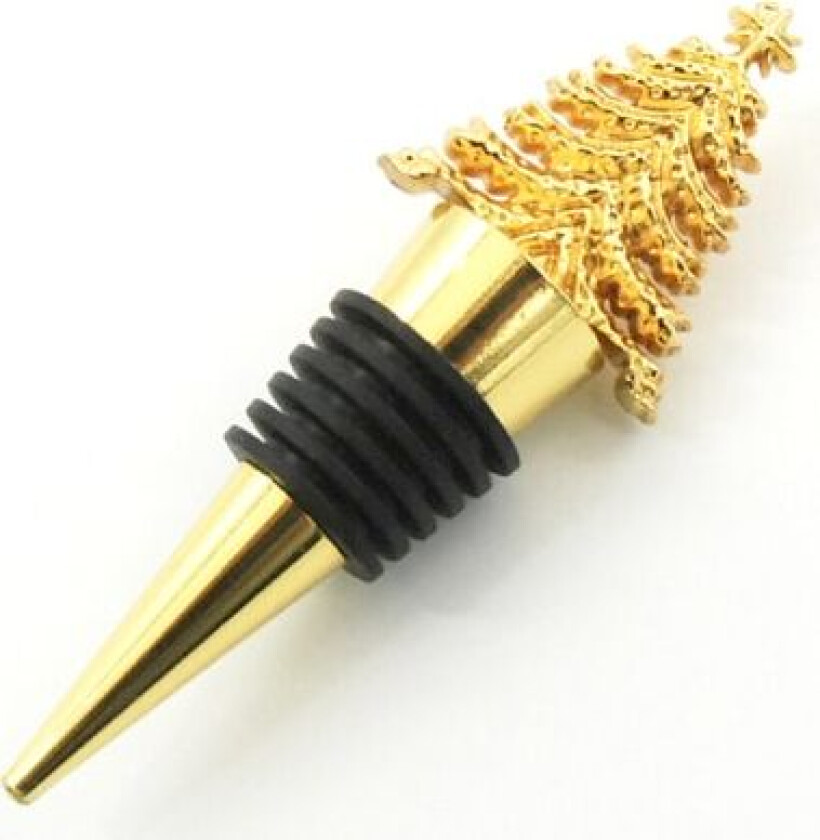 1 gyllen vinkork, juletre vinkork, egnet for vin