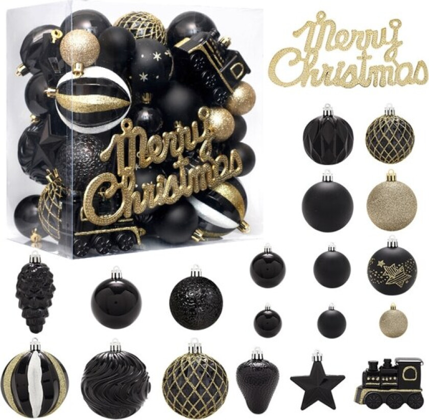 Julekuler Ornamenter, 65 stk. Knusefrie Festlige Bryllup