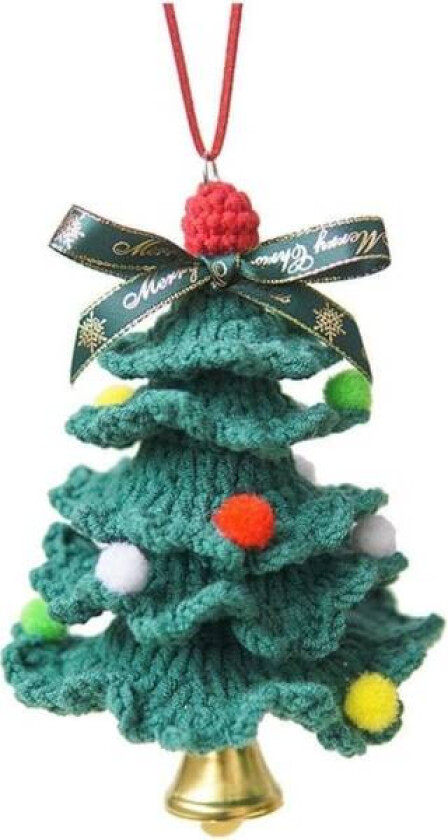 1 stk grønn ull håndlaget juletreanheng, heklede jul