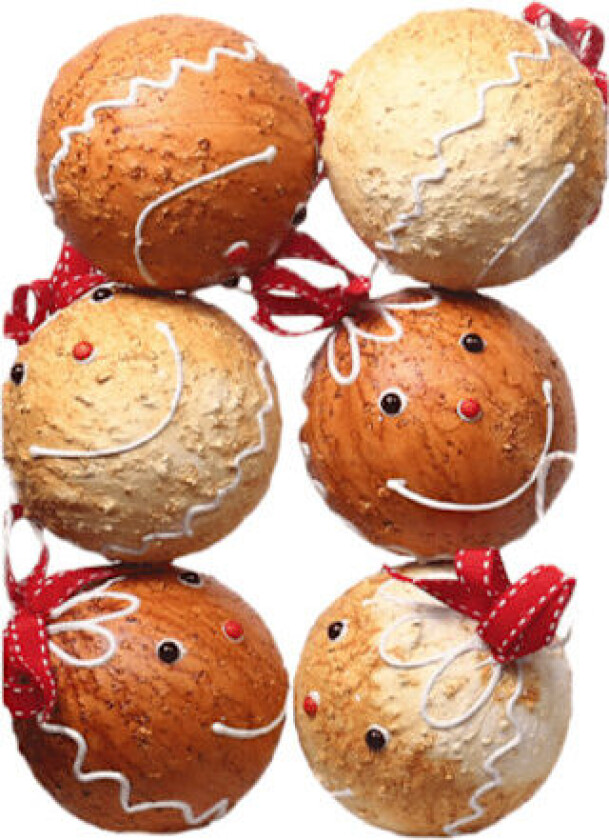 Julepynt, 8 cm, malt julekulesett, juletrepynt braun